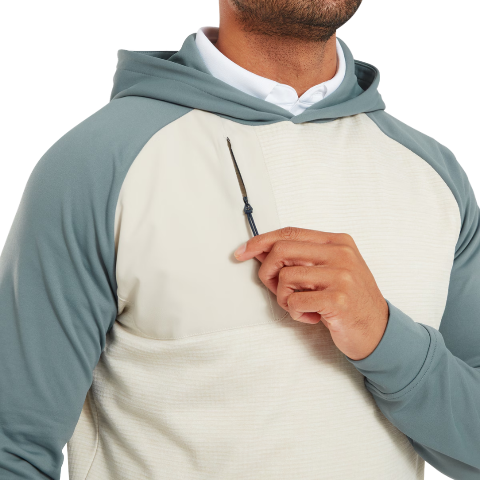FOOTJOY THERMOSERIES INSULATED PULLOVER HOODIE - STONE/GREEN
