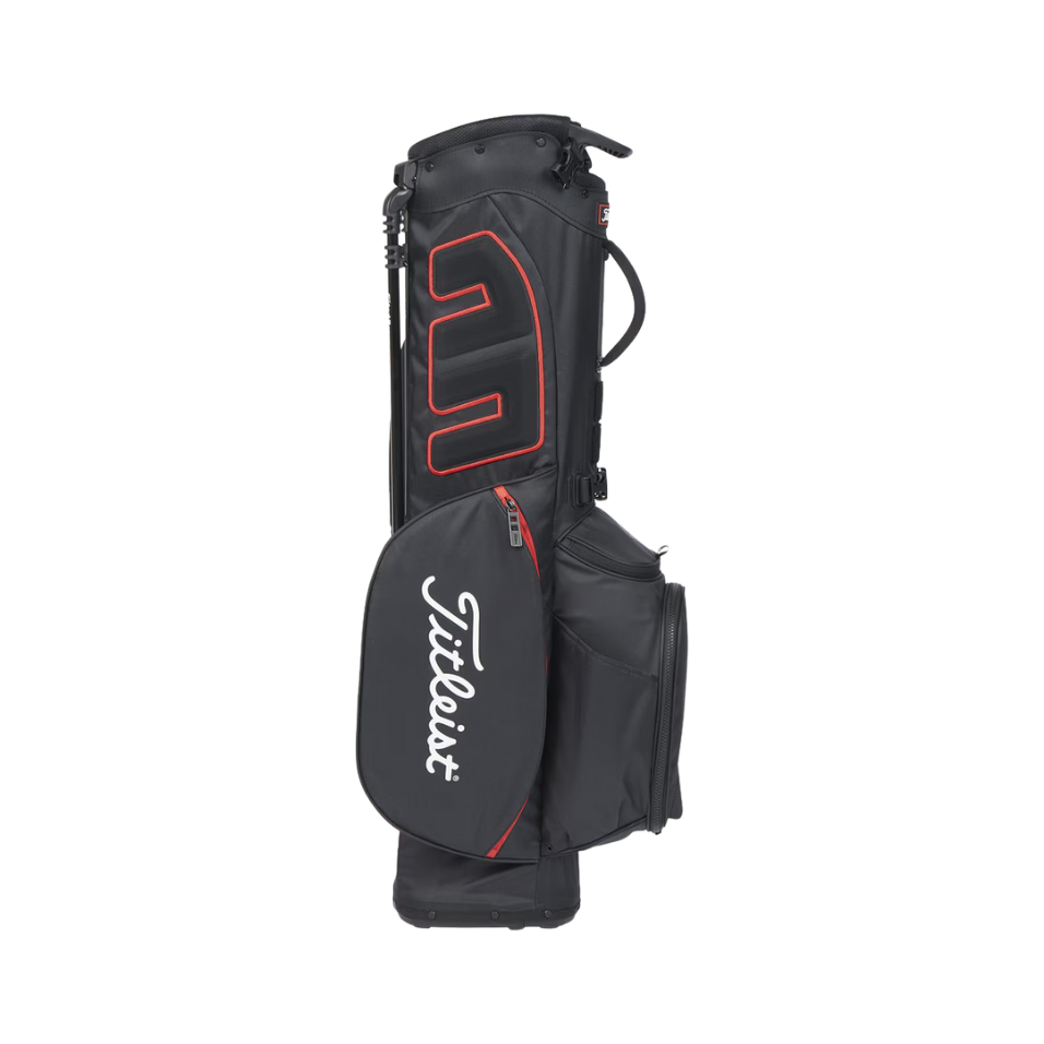 TITLEIST PLAYERS 4 STAND BAG - BLACK/RED