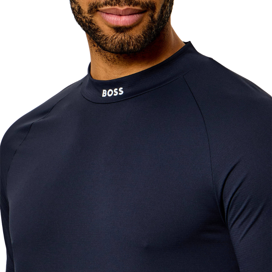 HUGO BOSS TS GOC BIRDIE MOCK POLO - DARK NAVY