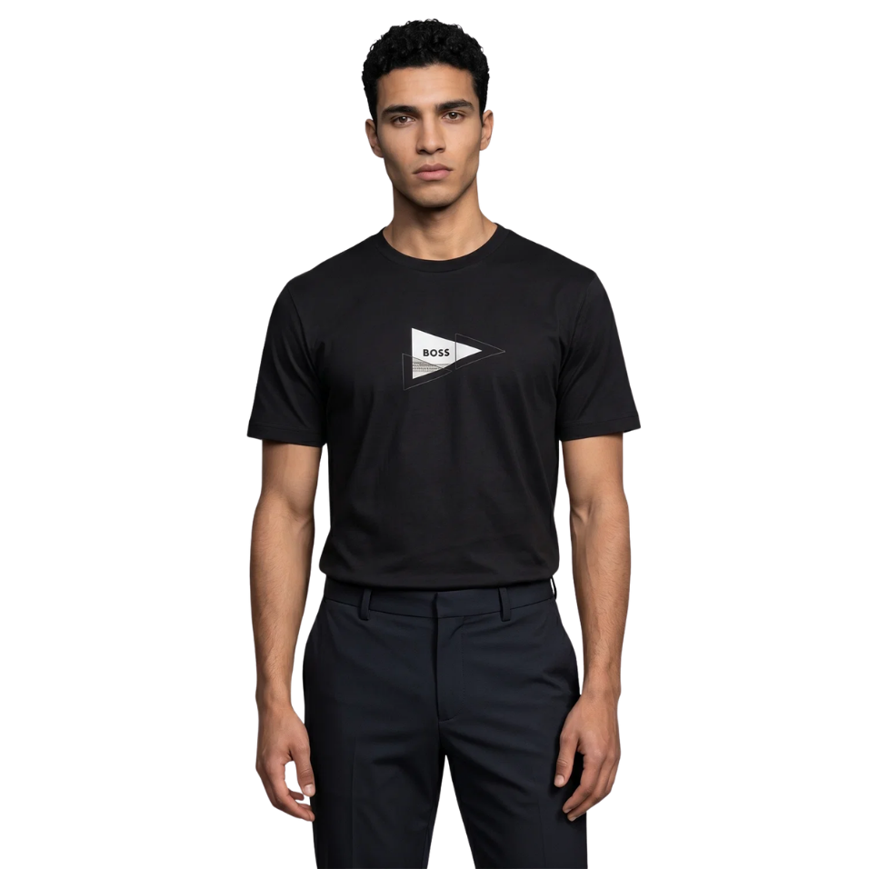 HUGO BOSS TS NETWORK PHOTO SHIRT - BLACK