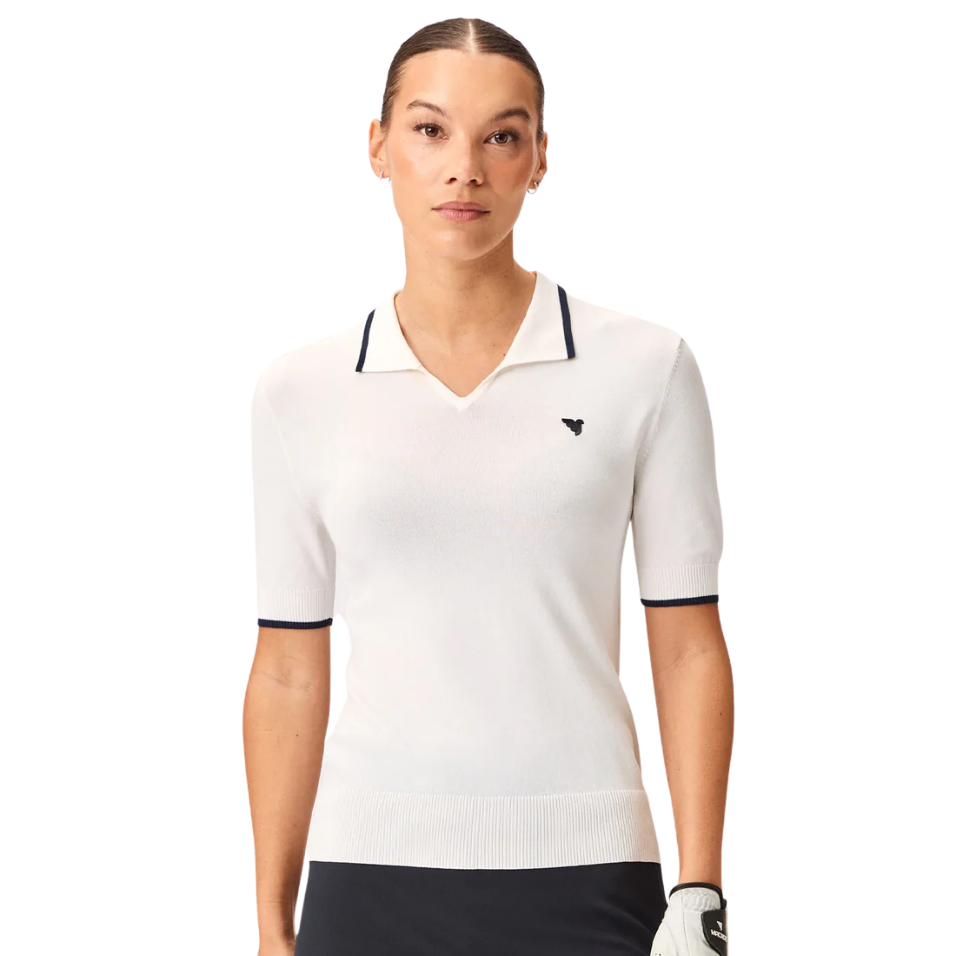 MACADE VERA CROPPED POLO - WHITE
