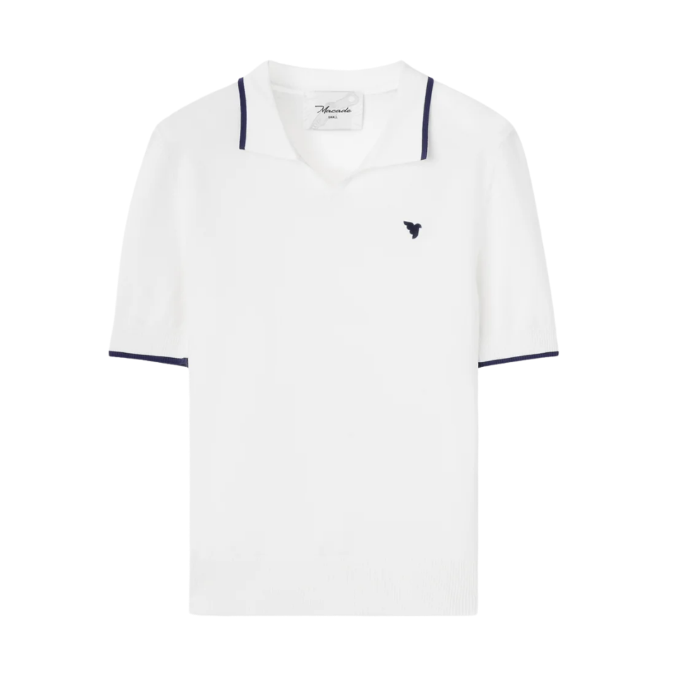 MACADE VERA CROPPED POLO - WHITE