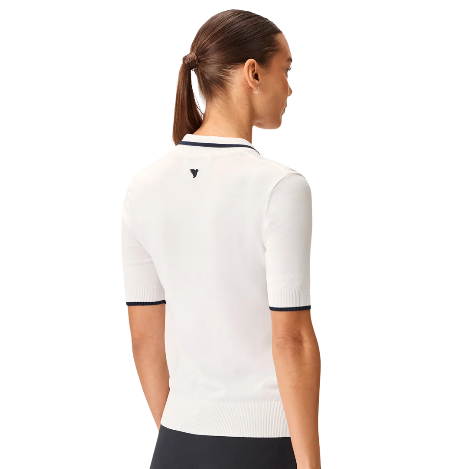 MACADE VERA CROPPED POLO - WHITE