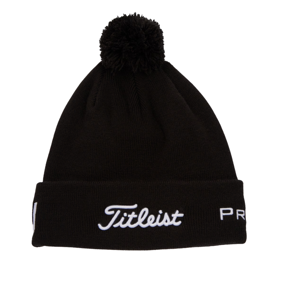 TITLEIST TOUR POM-POM BEANIE - BLACK/WHITE