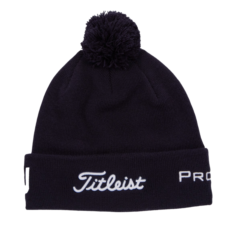 TITLEIST TOUR POM-POM BEANIE - NAVY/WHITE