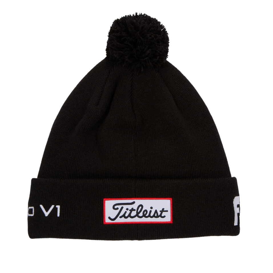 TITLEIST TOUR POM-POM BEANIE - BLACK/WHITE