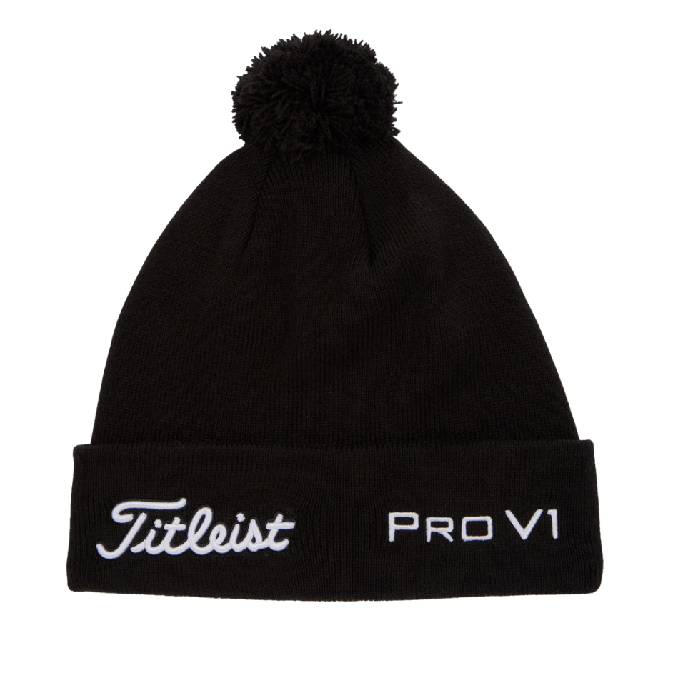TITLEIST TOUR POM-POM BEANIE - BLACK/WHITE