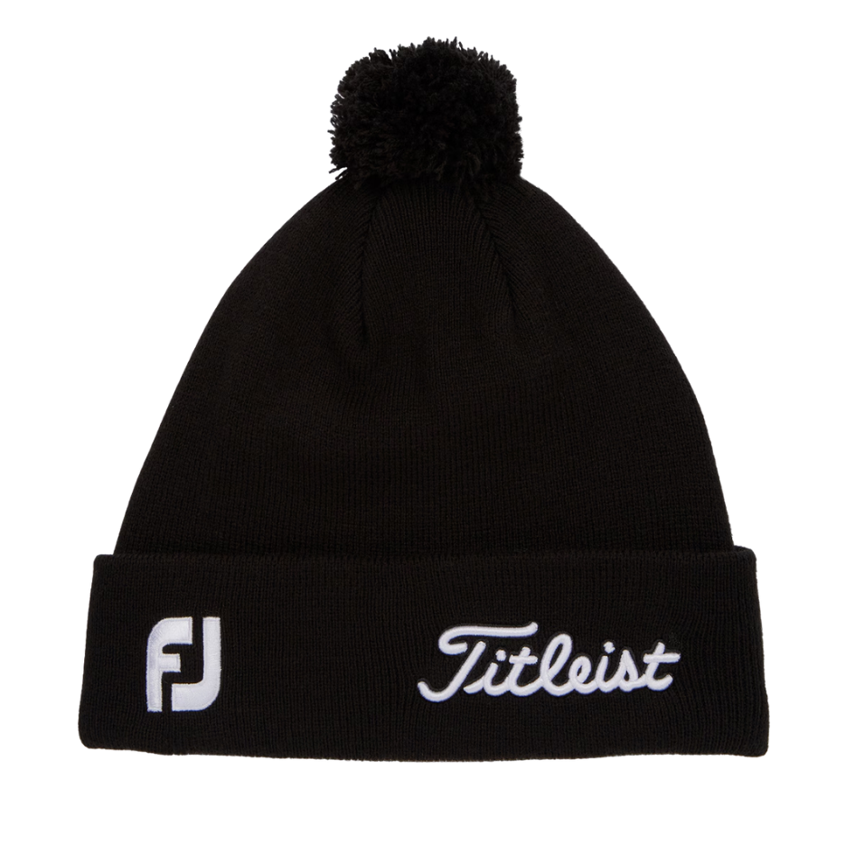 TITLEIST TOUR POM-POM BEANIE - BLACK/WHITE
