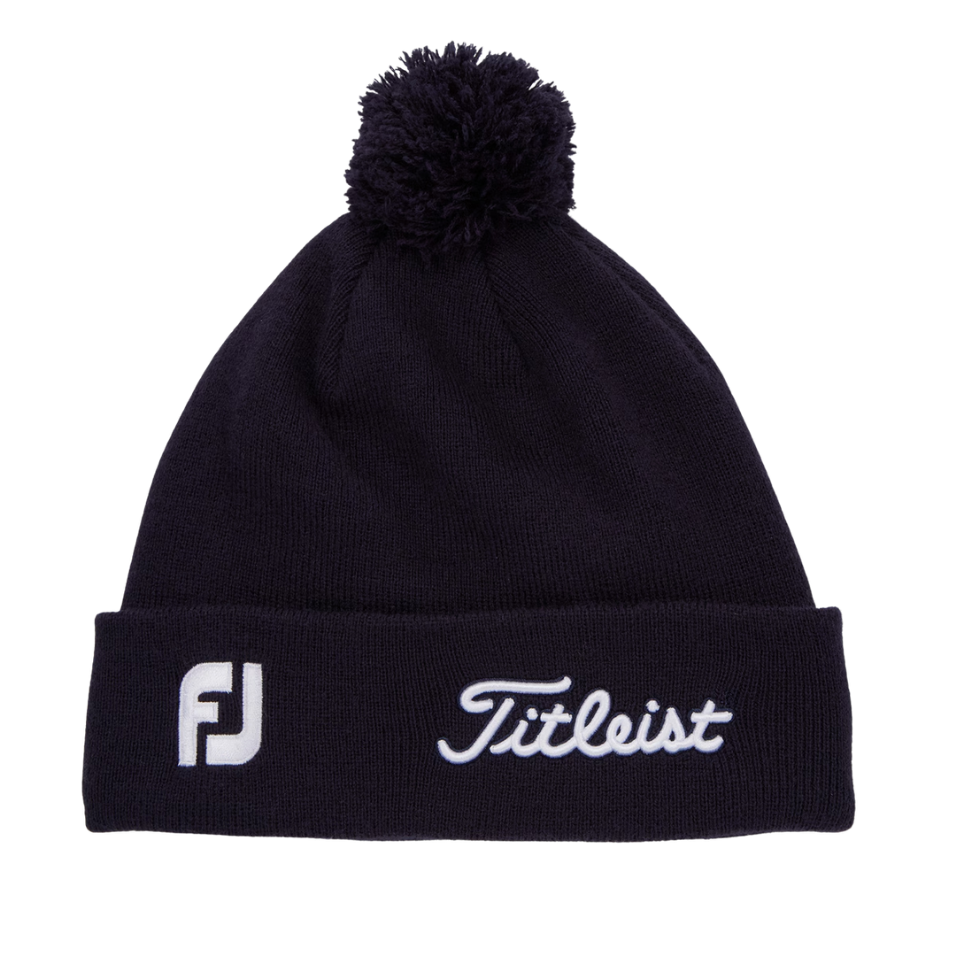 TITLEIST TOUR POM-POM BEANIE - NAVY/WHITE