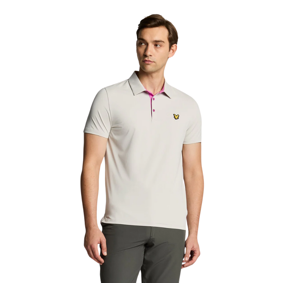 LYLE & SCOTT GOLF CONTRAST PLACKET PINK POLO