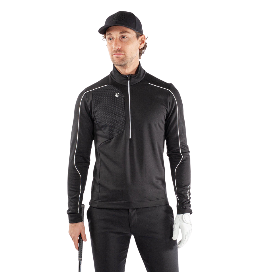 GALVIN GREEN DAVE 1/4 ZIP MIDLAYER - BLACK