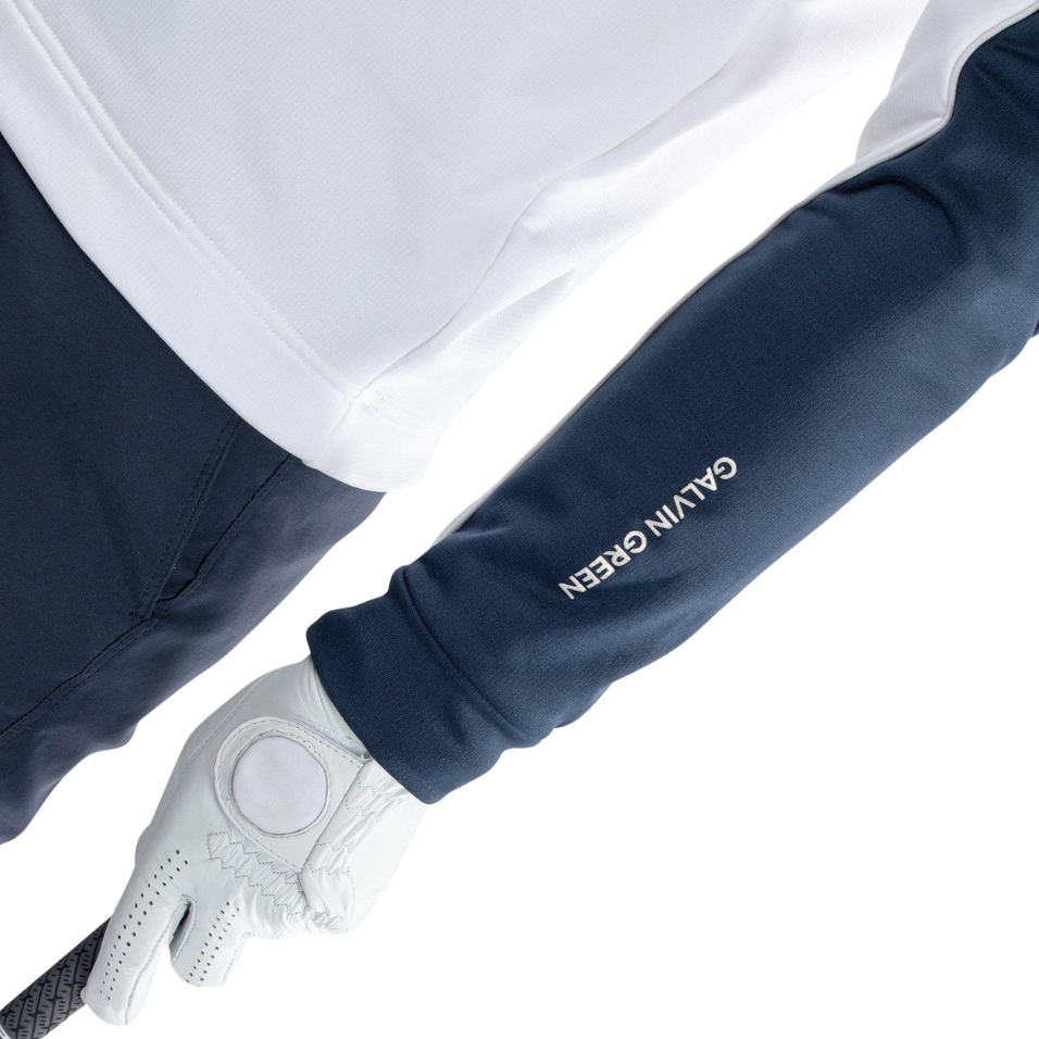 GALVIN GREEN DAVE 1/4 ZIP MIDLAYER - WHITE/NAVY