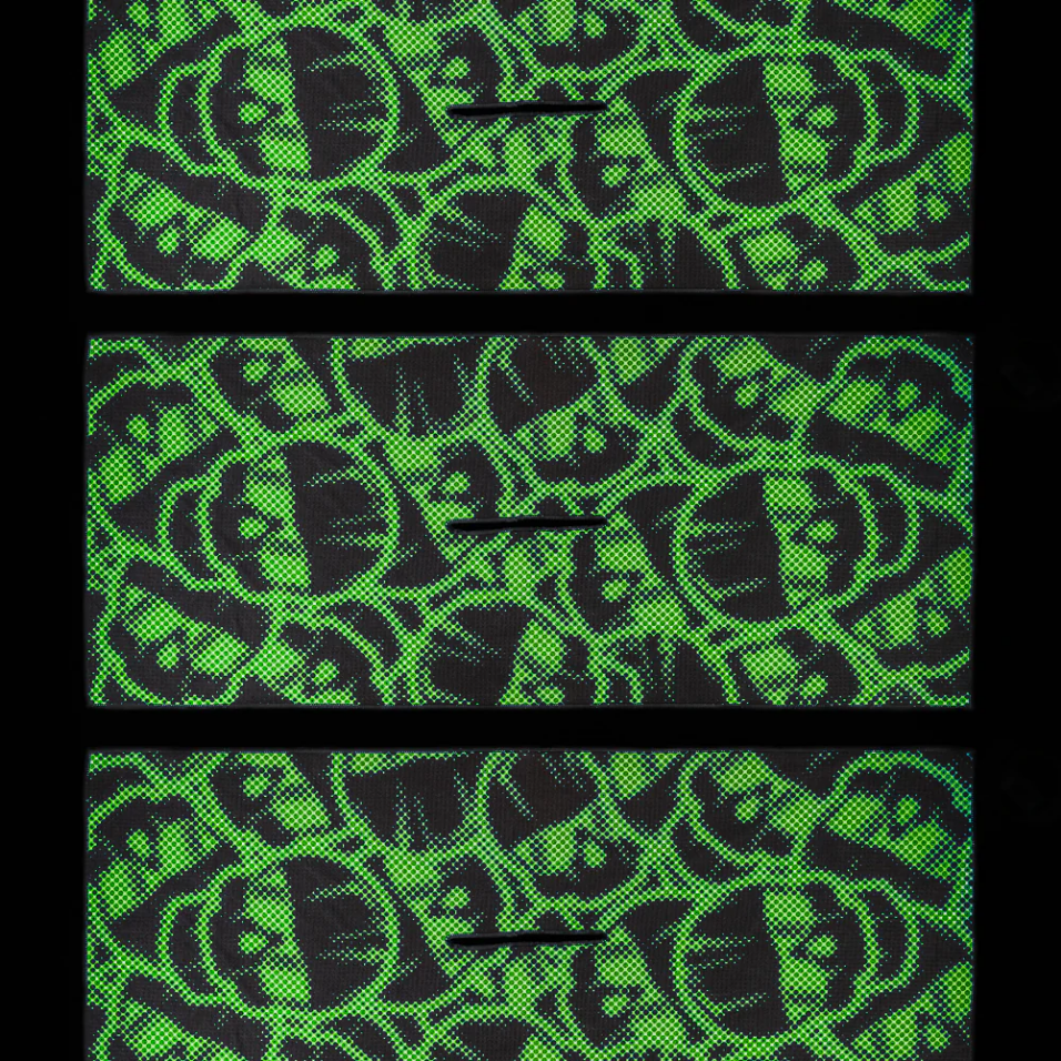 SWAG GREEN HALFTONE STACKED DRIPPING SKULLS TOWEL