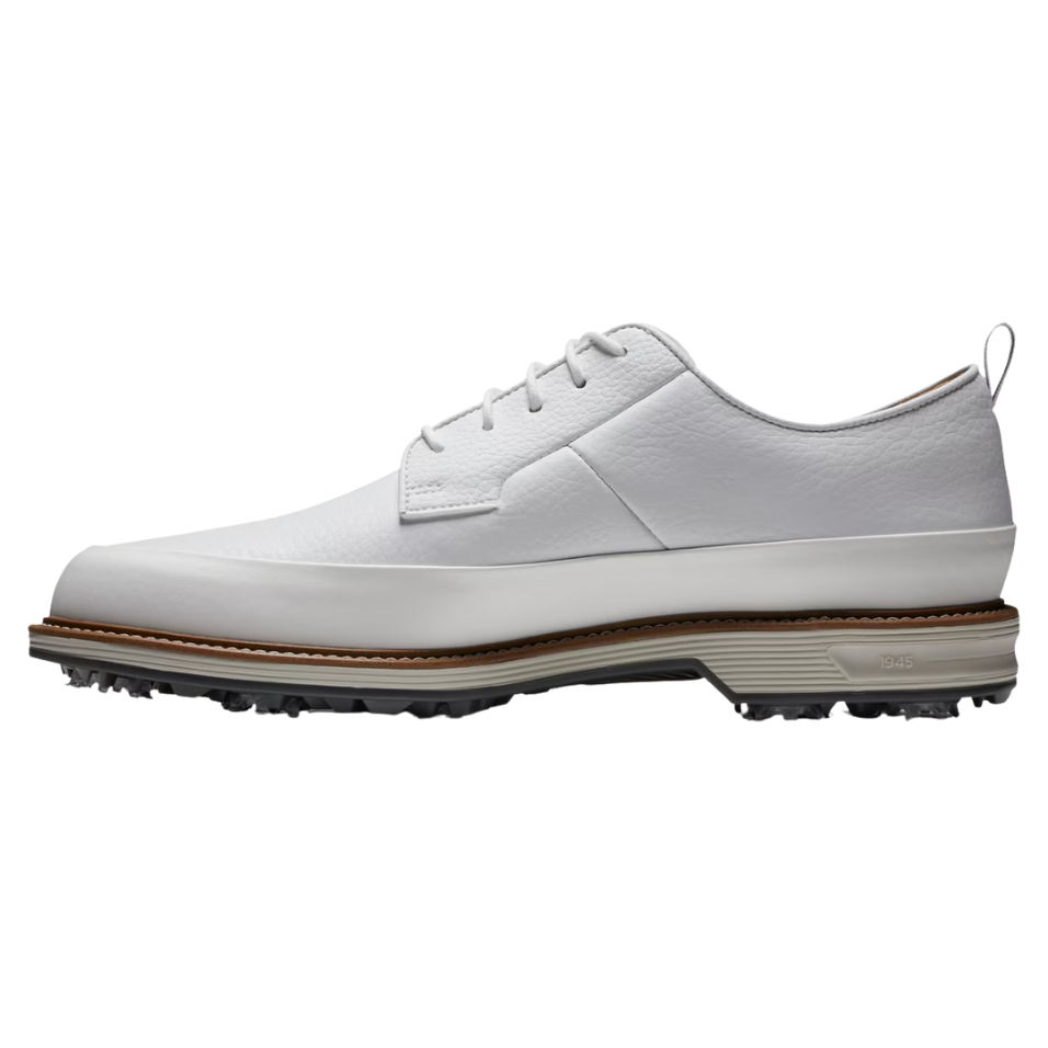 FOOTJOY PREMIERE SERIES FIELD LX WHITE/GREY SPIKED GOLF SHOE