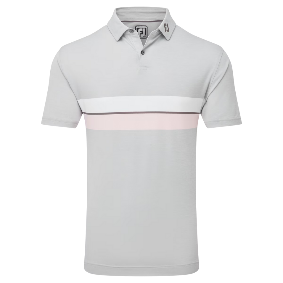 FOOTJOY DOUBLE CHEST BAND PIQUE GREY MEN'S POLO