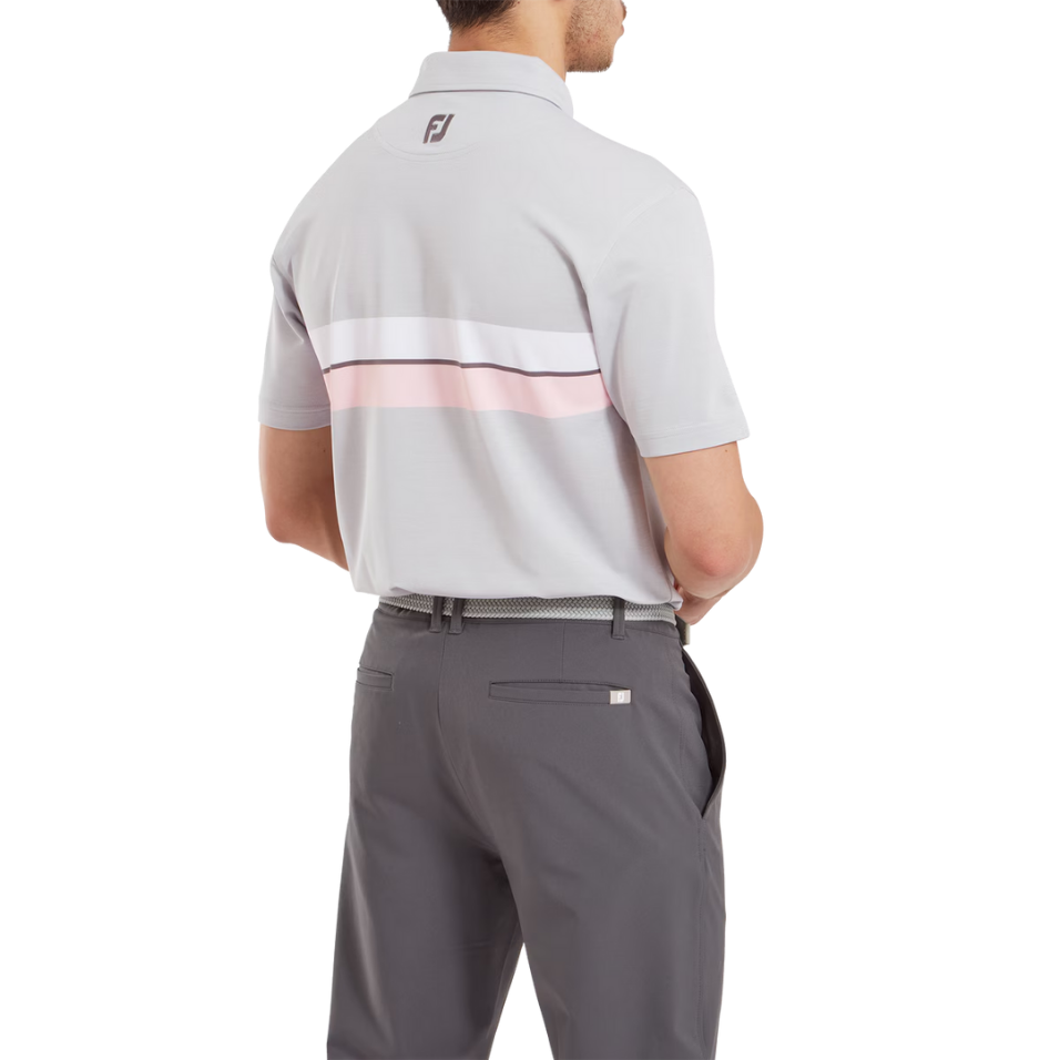 FOOTJOY DOUBLE CHEST BAND PIQUE GREY MEN'S POLO