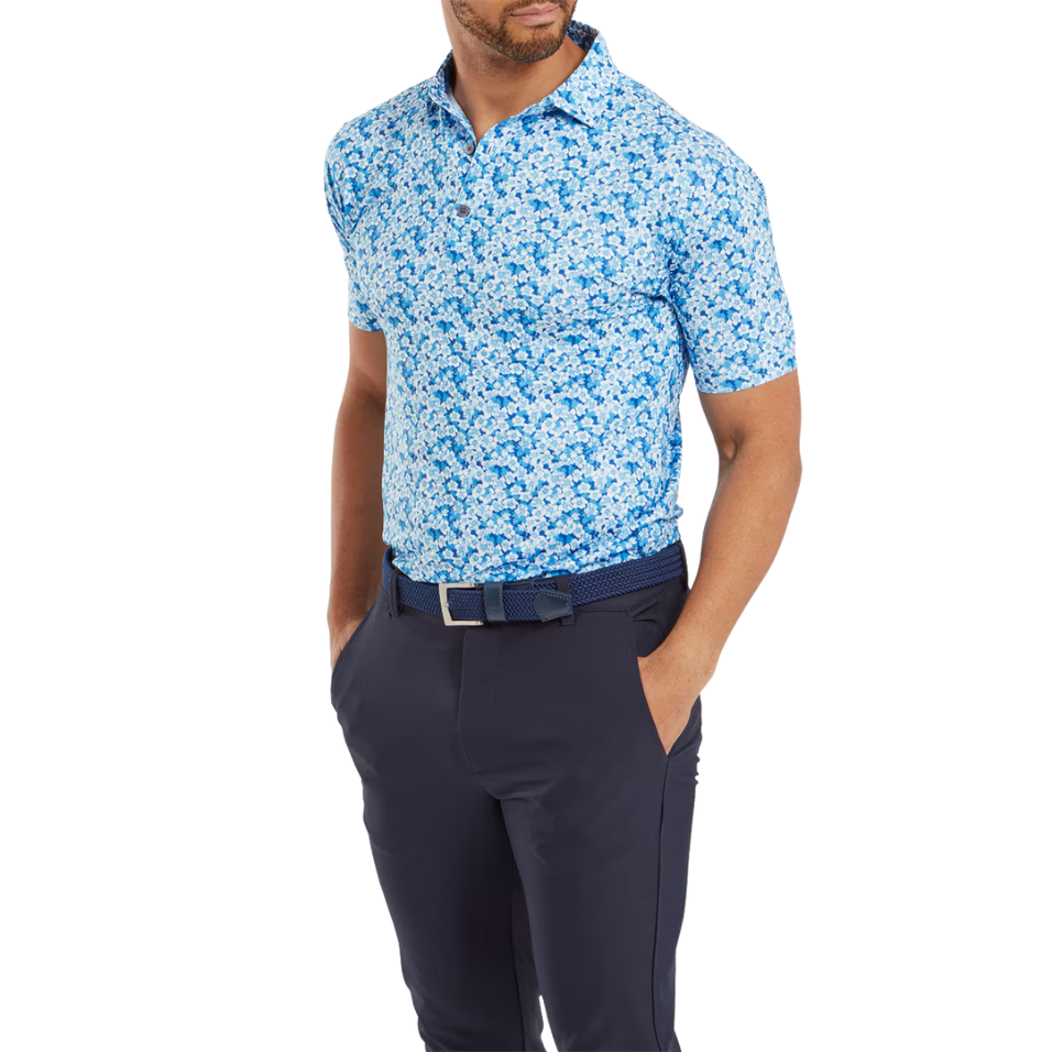 FOOTJOY PRIMROSE PRINT LISLE OCEAN MEN'S POLO