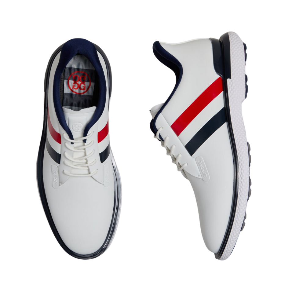 G/FORE GALLIVAN2R STRIPE GOLF SHOE - SNOW/TWILIGHT/RED