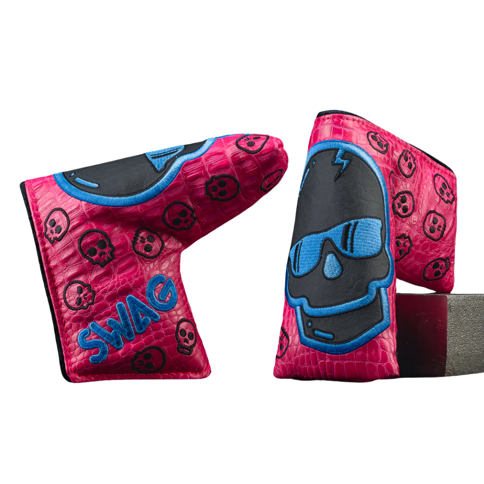 SWAG HOT PINK FAUX EXOTIC SKULL BLADE PUTTER COVER