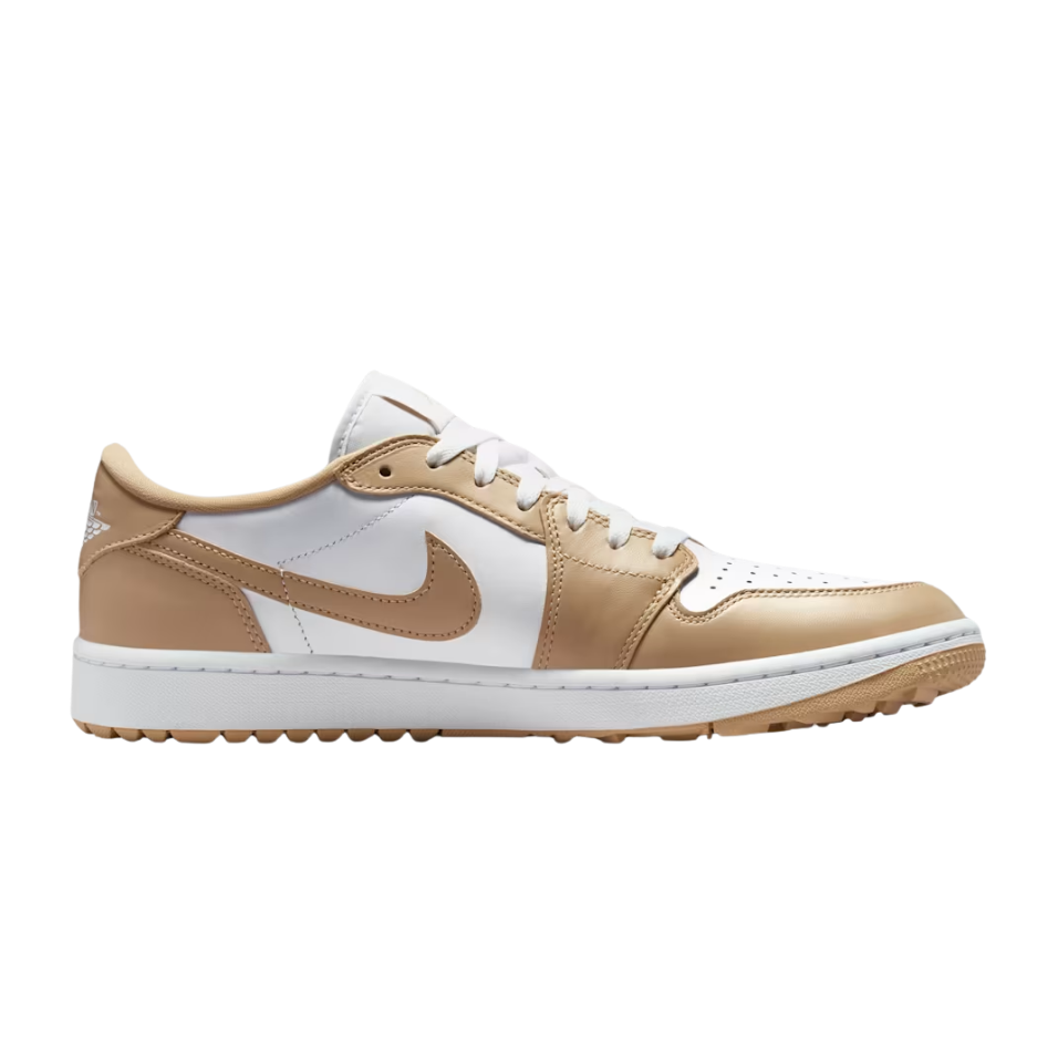 NIKE AIR JORDAN 1 LOW G SPIKELESS GOLF SHOE - WHITE/LINEN
