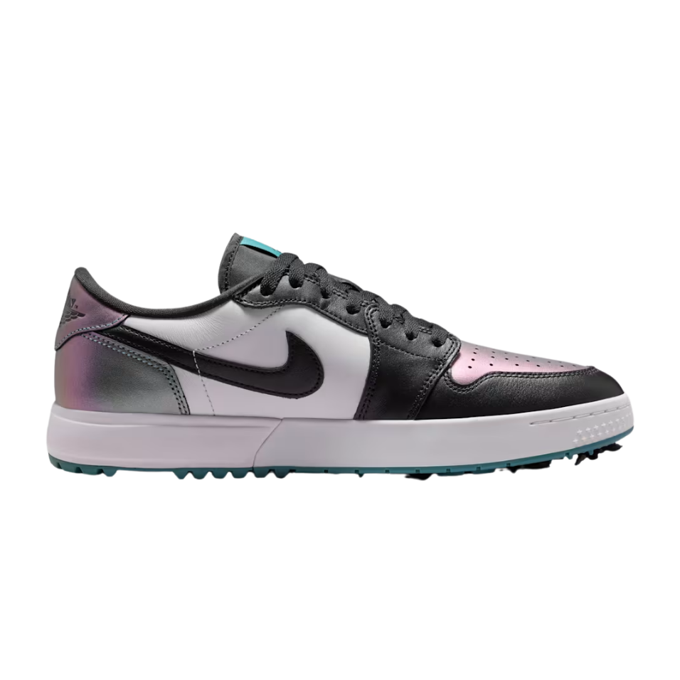 NIKE AIR JORDAN 1 LOW SPIKED GOLF SHOE - MINERAL TEAL/BLACK/WHITE
