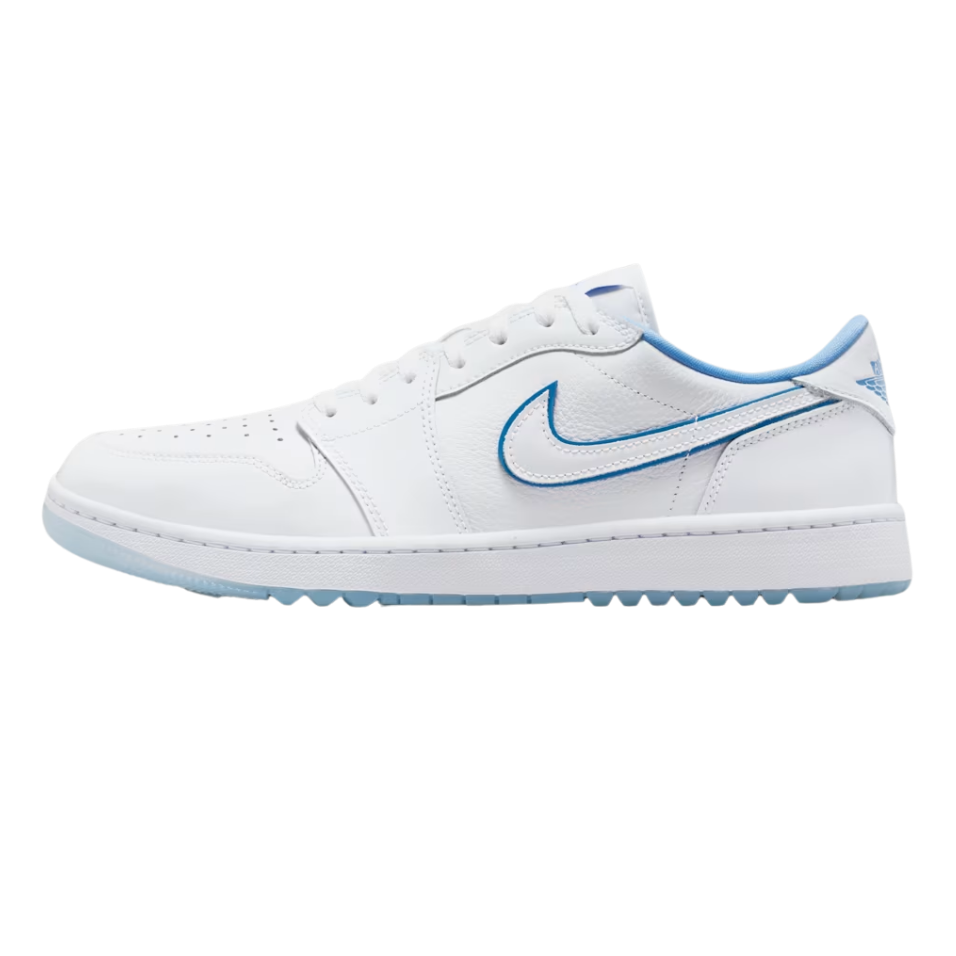 NIKE AIR JORDAN 1 LOW G SPIKELESS GOLF SHOE - WHITE/LEGEND BLUE