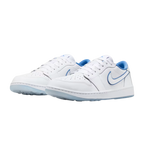 NIKE AIR JORDAN 1 LOW G SPIKELESS GOLF SHOE - WHITE/LEGEND BLUE