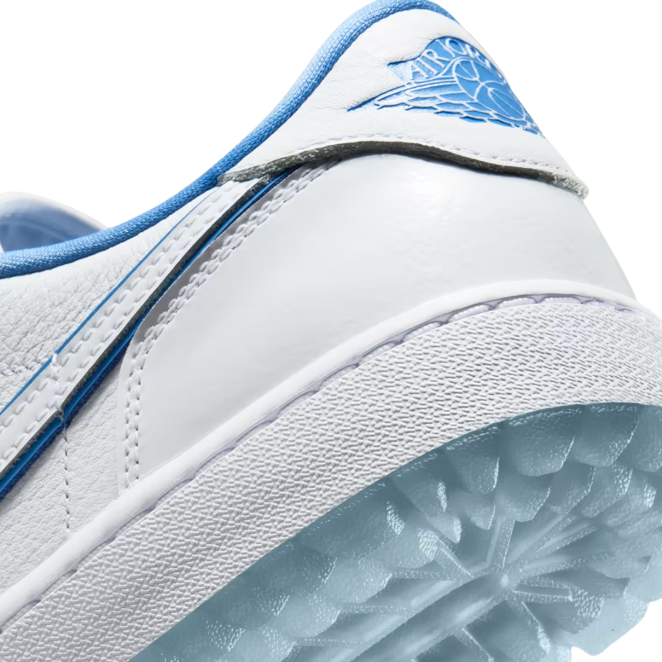 NIKE AIR JORDAN 1 LOW G SPIKELESS GOLF SHOE - WHITE/LEGEND BLUE