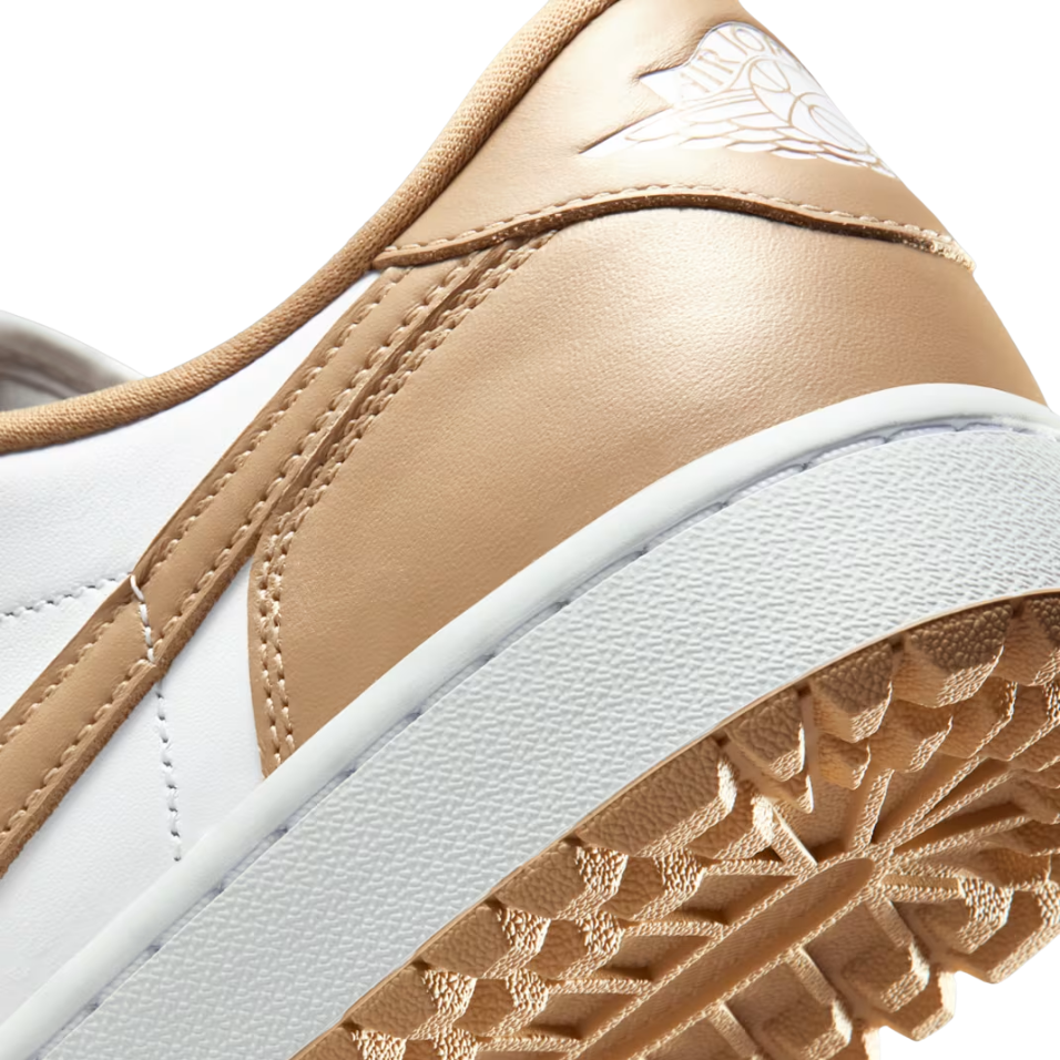 NIKE AIR JORDAN 1 LOW G SPIKELESS GOLF SHOE - WHITE/LINEN