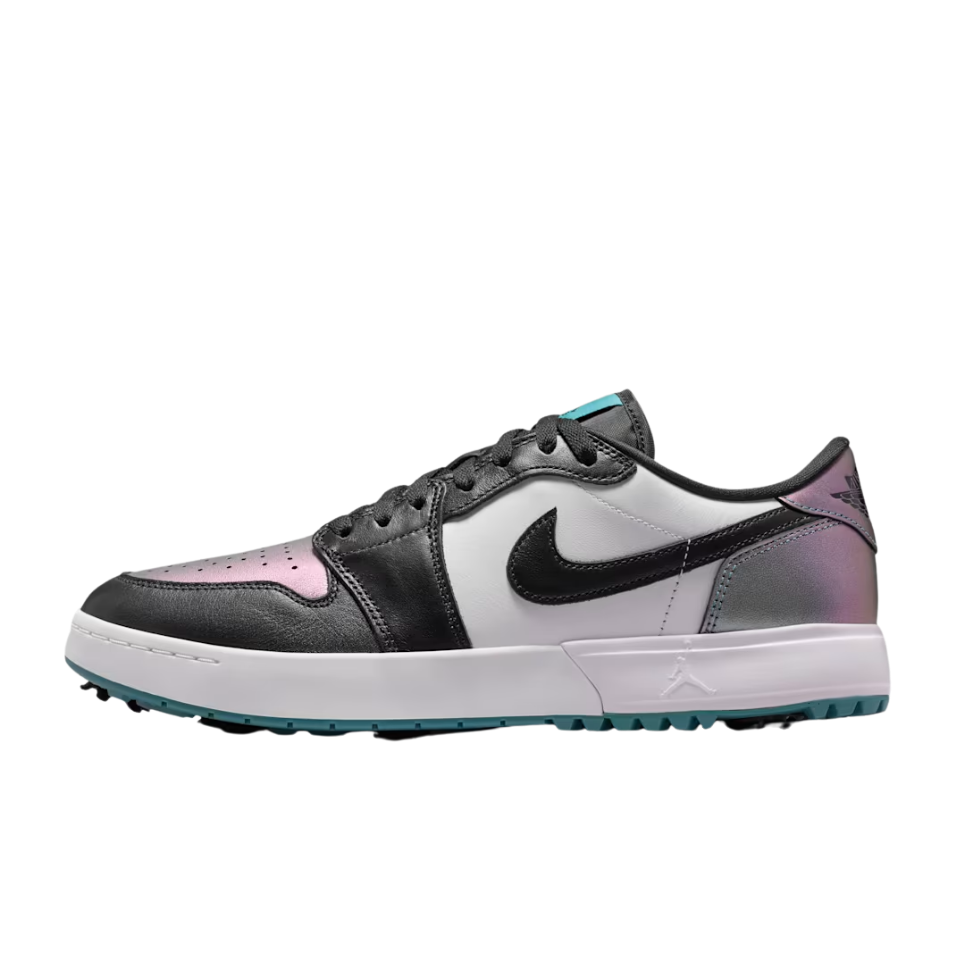 NIKE AIR JORDAN 1 LOW SPIKED GOLF SHOE - MINERAL TEAL/BLACK/WHITE