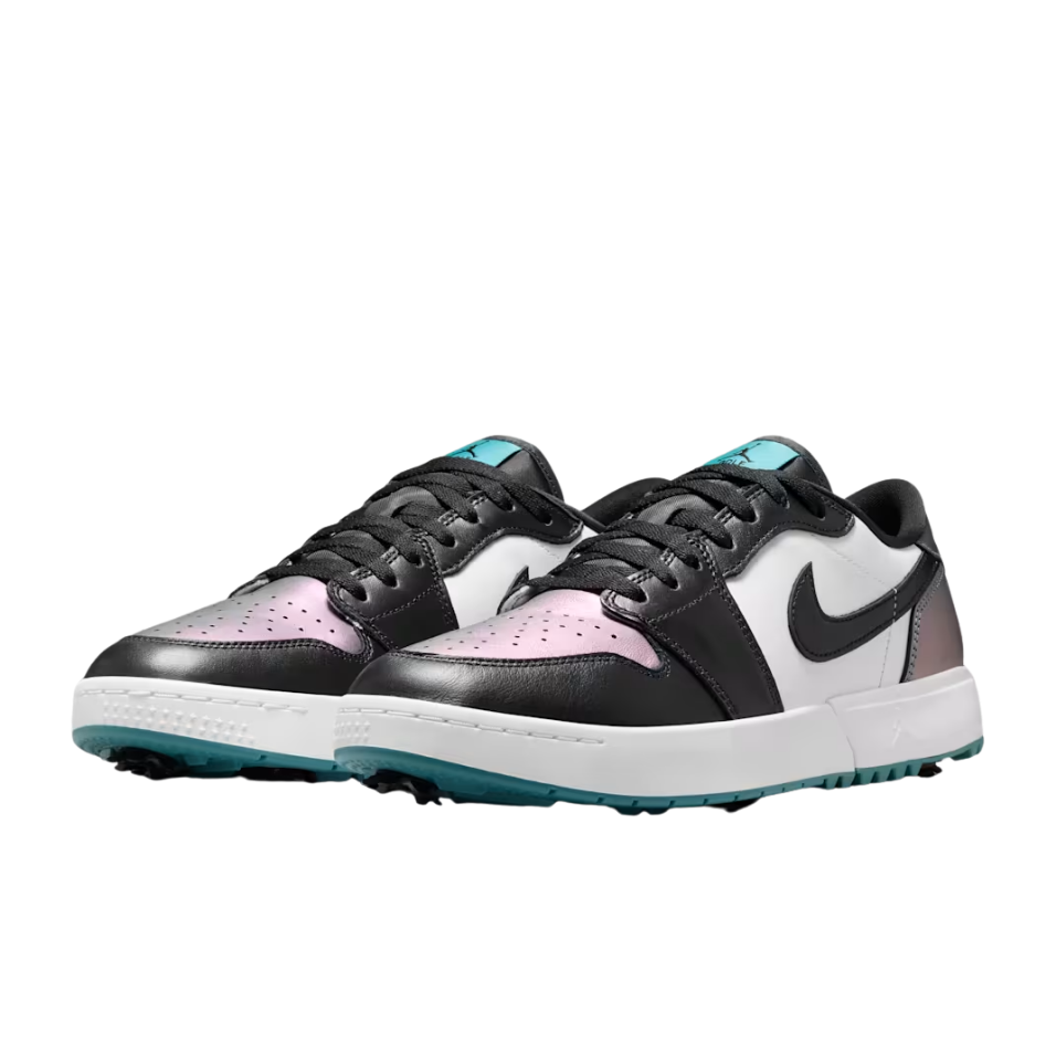 NIKE AIR JORDAN 1 LOW SPIKED GOLF SHOE - MINERAL TEAL/BLACK/WHITE