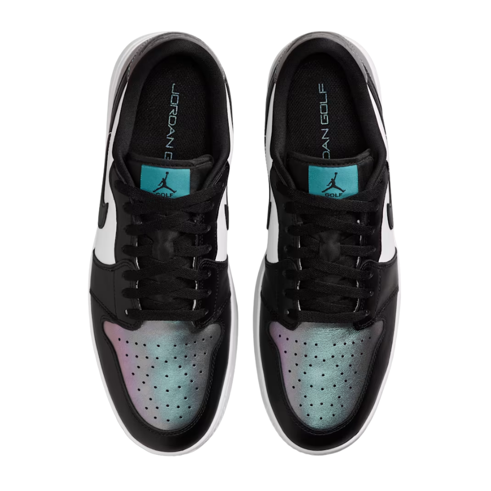 NIKE AIR JORDAN 1 LOW SPIKED GOLF SHOE - MINERAL TEAL/BLACK/WHITE