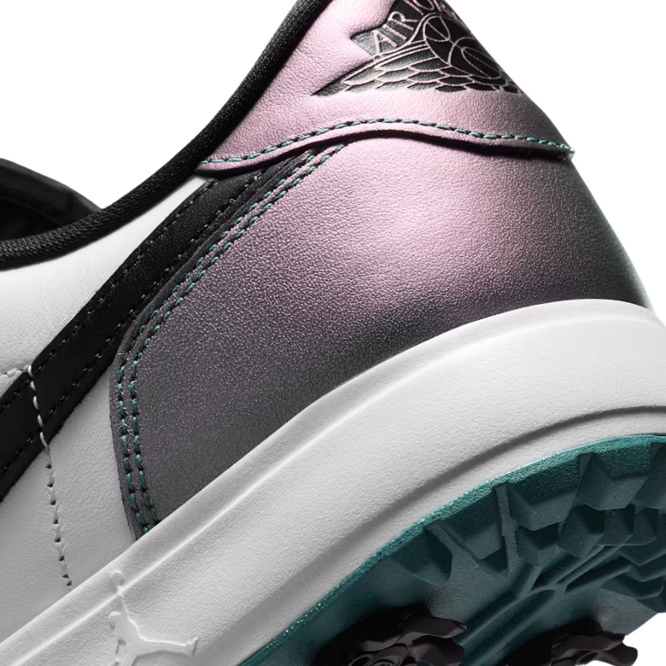 NIKE AIR JORDAN 1 LOW SPIKED GOLF SHOE - MINERAL TEAL/BLACK/WHITE