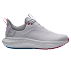 FOOTJOY WOMEN'S QUANTUM SPIKELESS GOLF SHOE - WHITE/BLUE/PINK