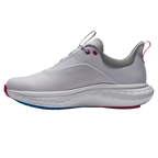 FOOTJOY WOMEN'S QUANTUM SPIKELESS GOLF SHOE - WHITE/BLUE/PINK