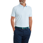FOOTJOY MODERNIST GEO PIQUE POLO - WHITE/ICE BLUE