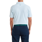 FOOTJOY MODERNIST GEO PIQUE POLO - WHITE/ICE BLUE