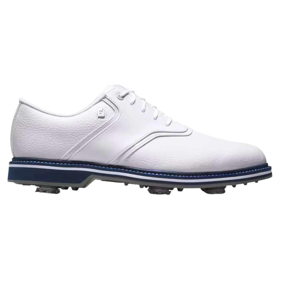 FOOTJOY SPIKED ORIGINALS GOLF SHOE - WHITE/BLUE
