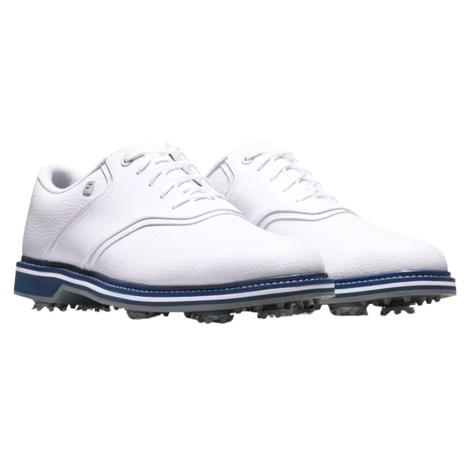 FOOTJOY SPIKED ORIGINALS GOLF SHOE - WHITE/BLUE