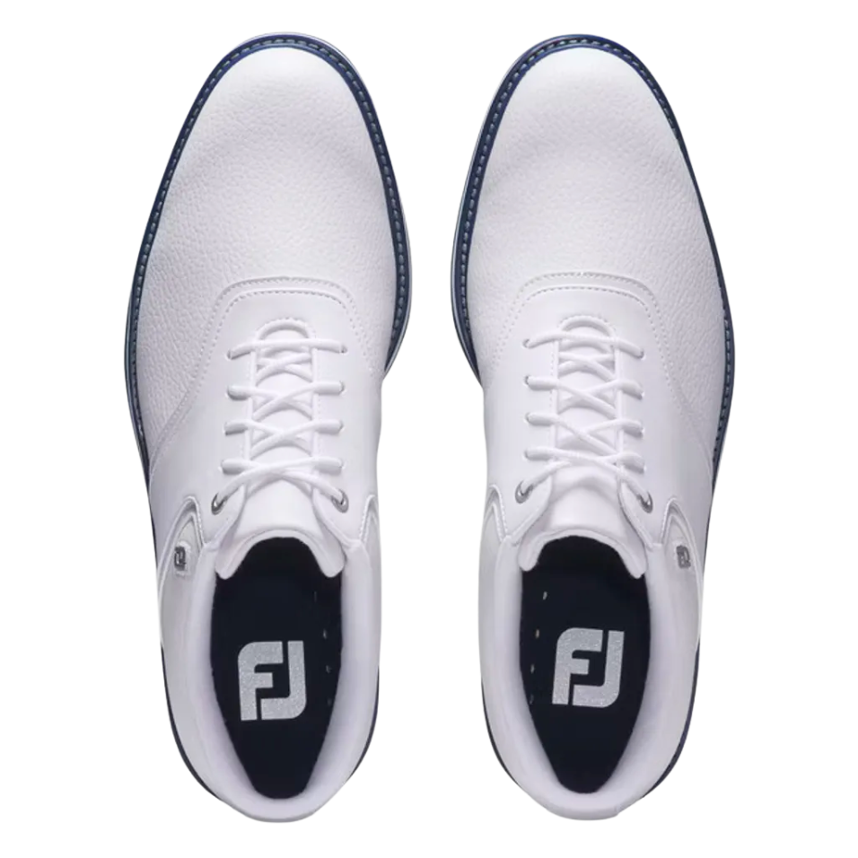 FOOTJOY SPIKED ORIGINALS GOLF SHOE - WHITE/BLUE