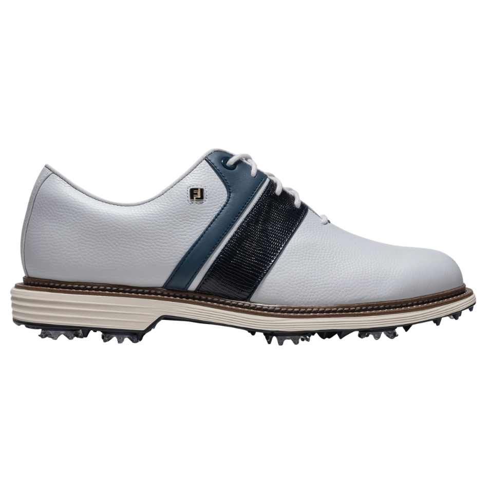 FOOTJOY 2026 PREMIERE PACKARD SPIKED GOLF SHOE - WHITE/NAVY