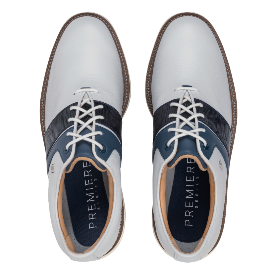 FOOTJOY 2026 PREMIERE PACKARD SPIKED GOLF SHOE - WHITE/NAVY