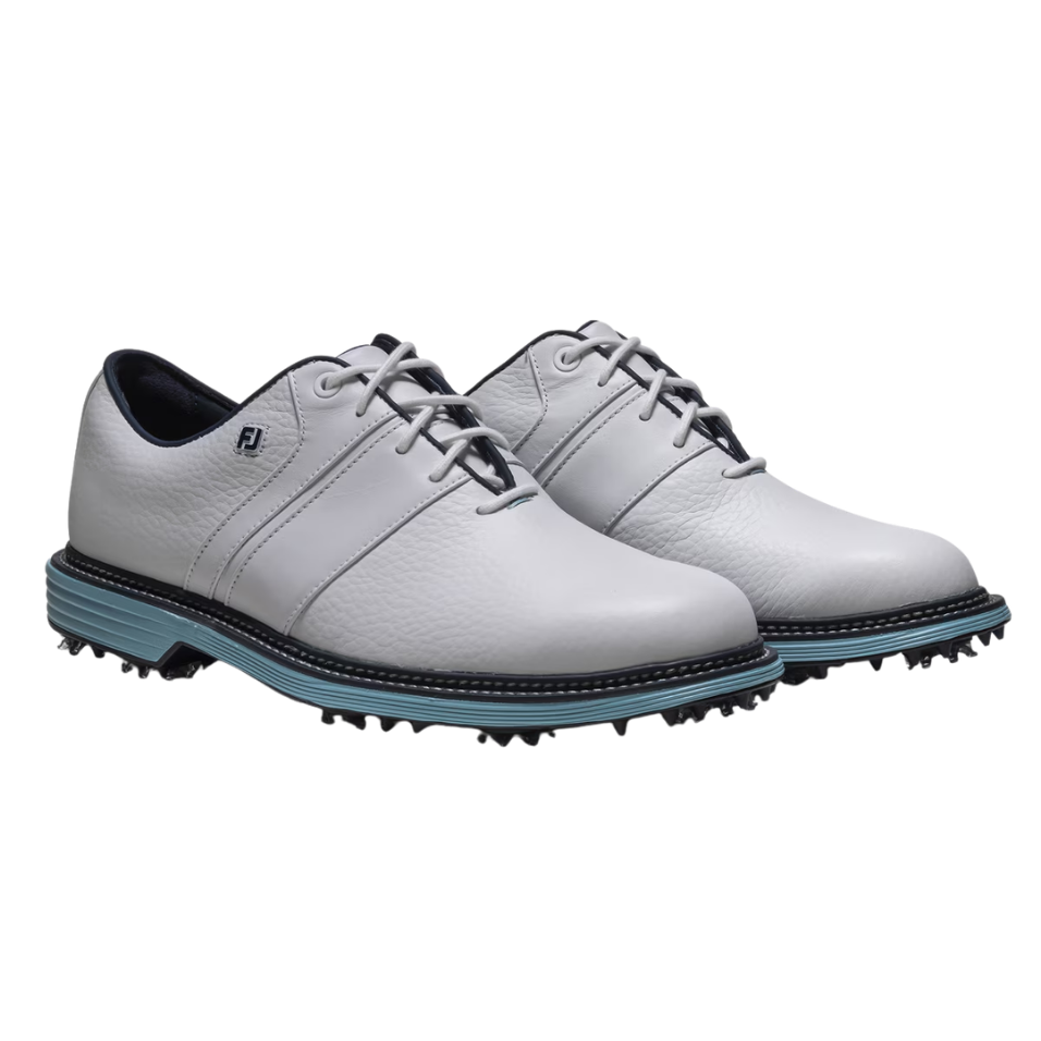 FOOTJOY 2026 PREMIERE PACKARD SPIKED GOLF SHOE - WHITE/NAVY/BLUE