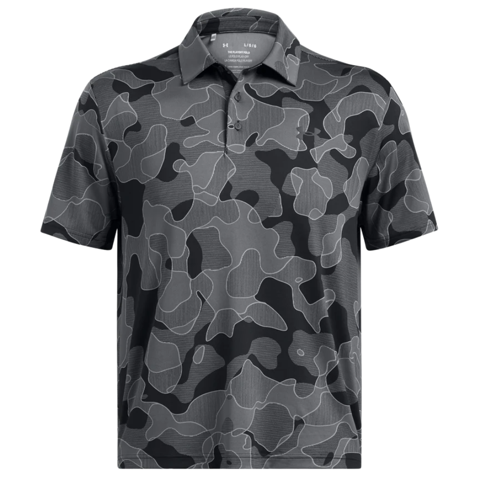 UNDER ARMOUR GREY CAMO PLAYOFF 3.0 PRINTED POLO