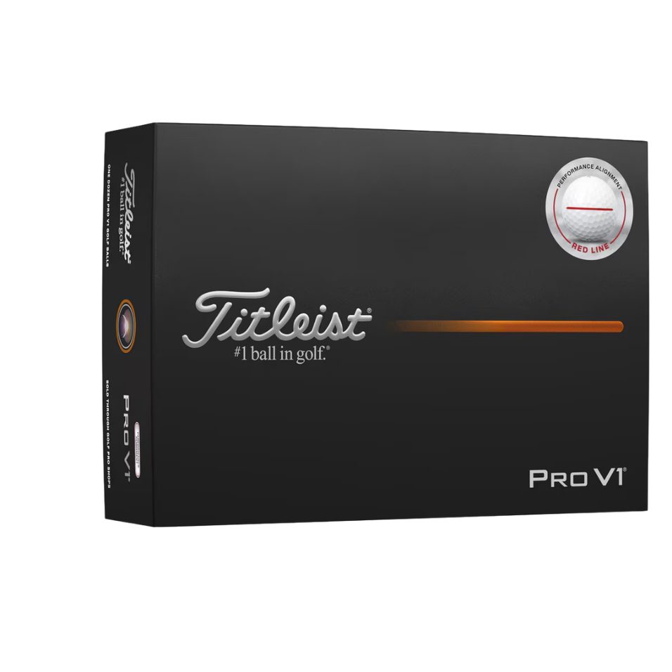 TITLEIST PRO V1 PERFORMANCE ALIGN GOLF BALL - RED