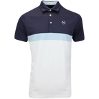 PUMA COLORBLOCK POLO - DEEP NAVY-WHITE GLOW