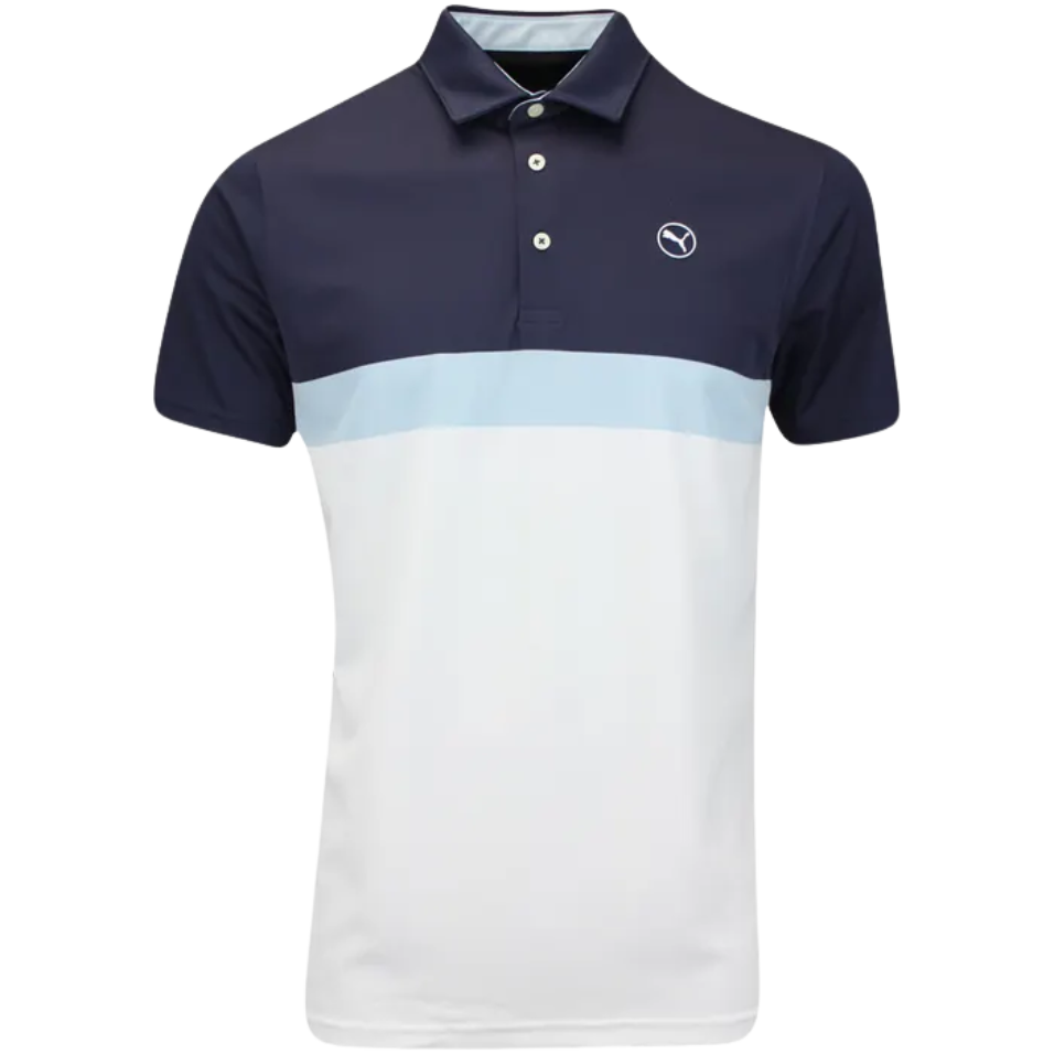 PUMA COLORBLOCK POLO - DEEP NAVY-WHITE GLOW