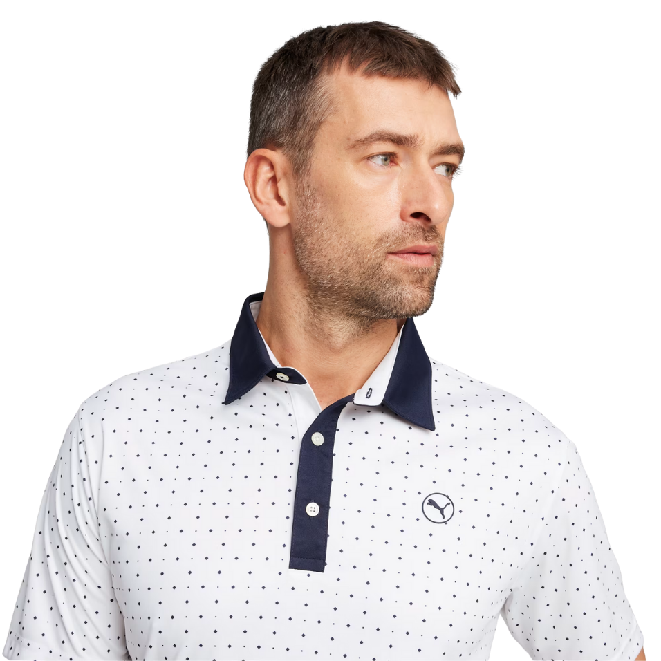 PUMA GEO POLO - WHITE GLOW-DEEP NAVY