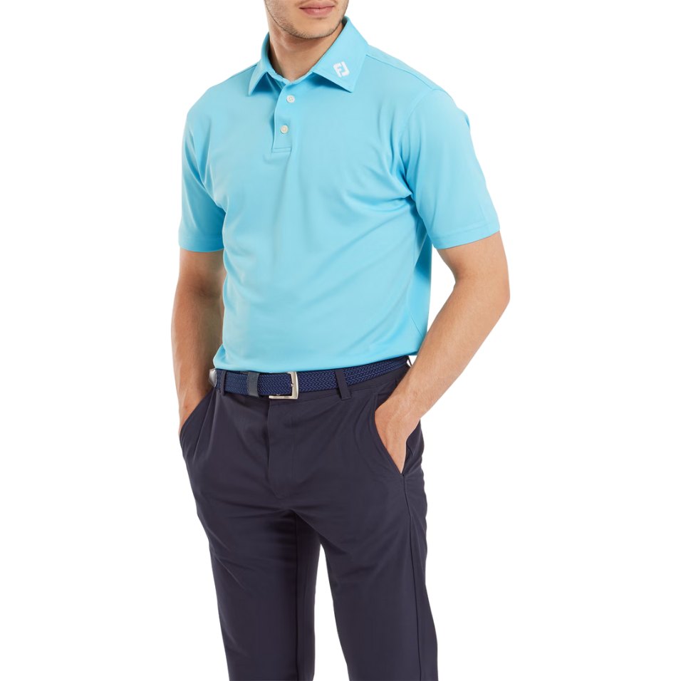 FOOTJOY PIQUE SOLID RIVIERA BLUE MEN'S POLO
