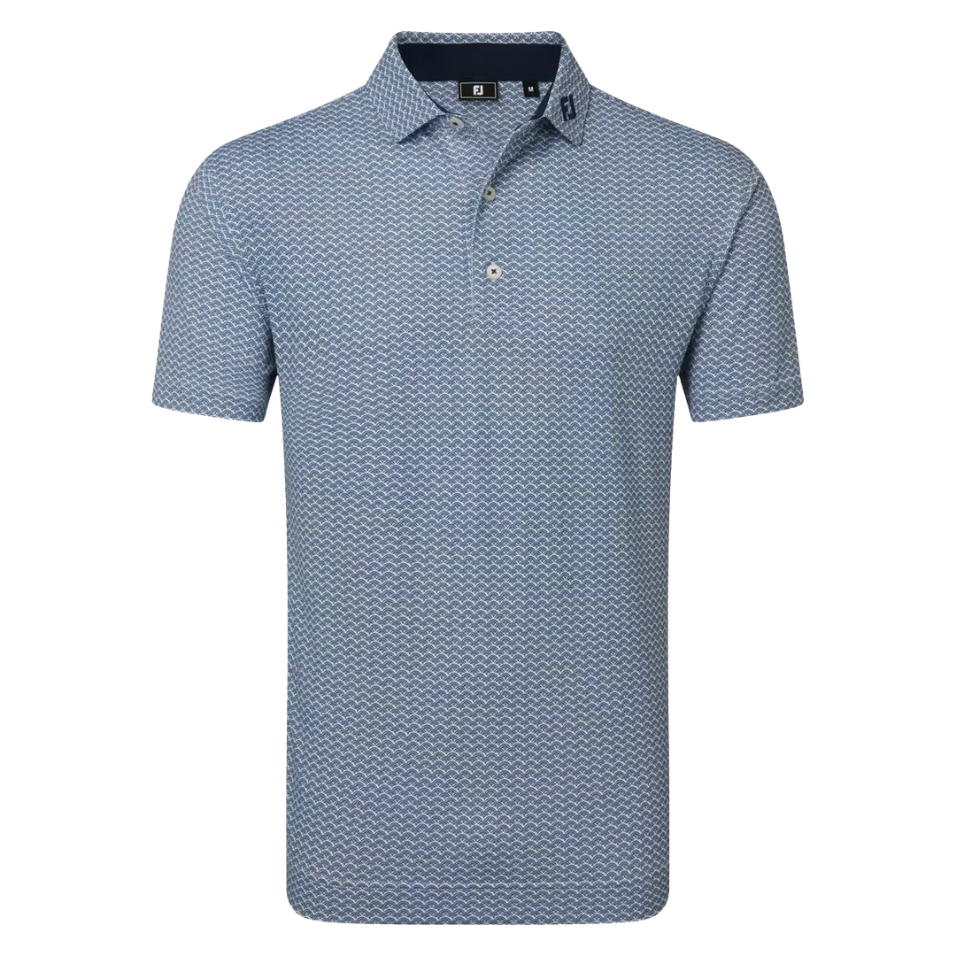 FOOTJOY SCALLOP GEO PIQUE POLO - NAVY